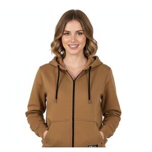 Duluth Hoodie AKHG Recinder  Golden Spice Womens Size L Full Zip Flame Retardant
